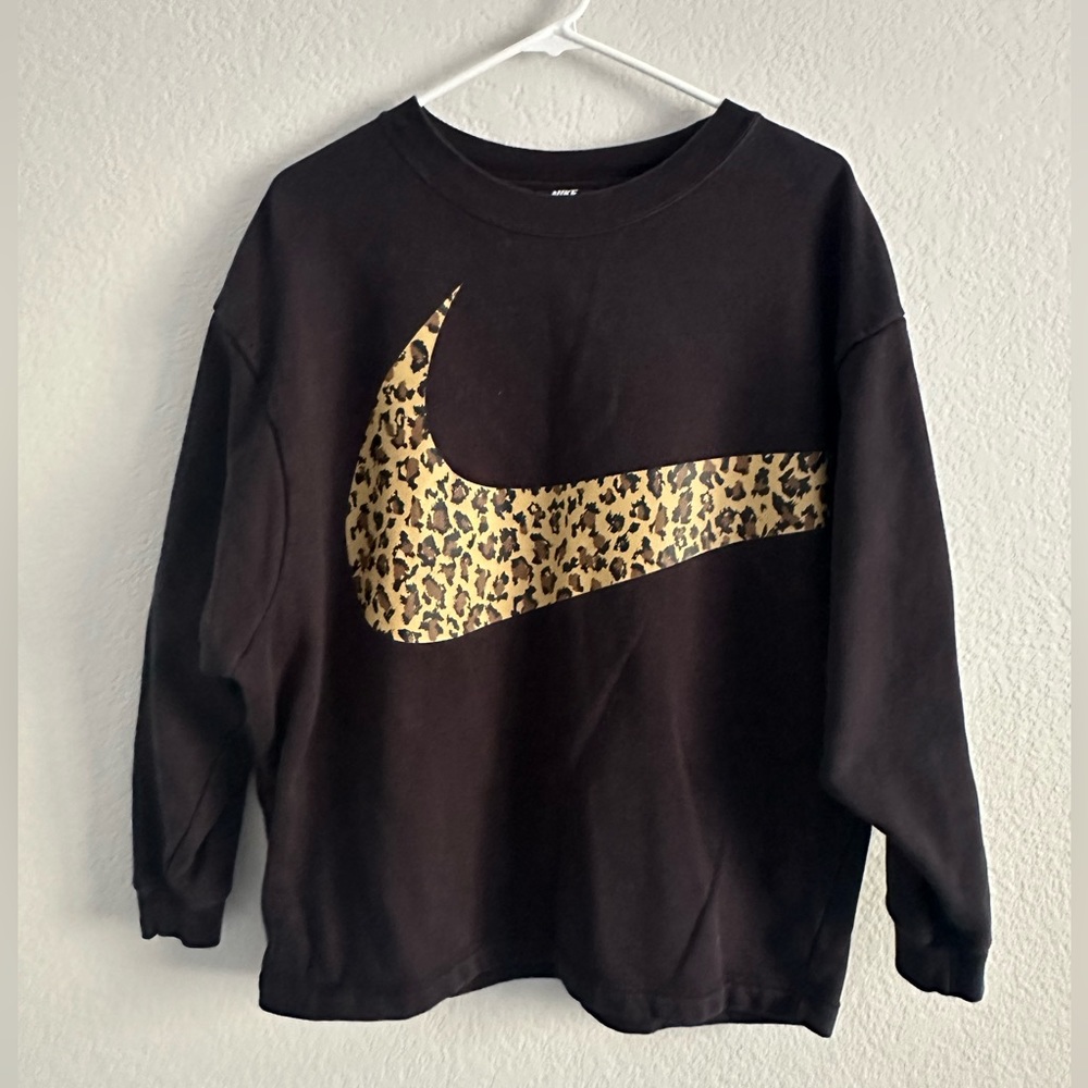 Nike leopard swoosh oversized sweatshirt